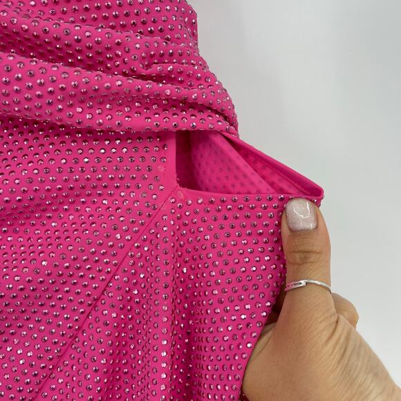 Cult Gaia | Nicole Dress in Dragonfruit Cut Out Asymmetrical Mini Dress XS - Picture 11 of 15